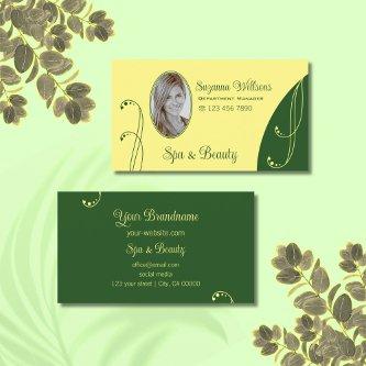 Modern Yellow and Green Ornate with Portrait Photo