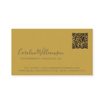 Modern Yellow Gray Script Photo QR Code Custom
