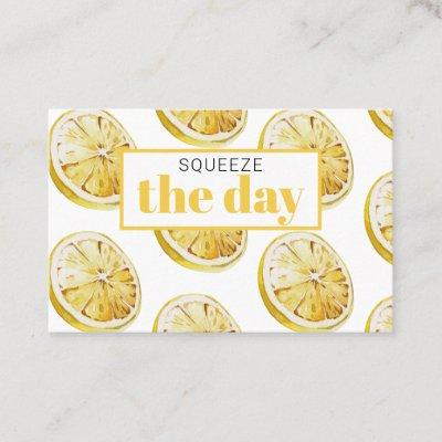Modern Yellow Lemons Pattern & Squeeze The Day