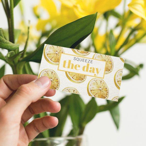Modern Yellow Lemons Pattern & Squeeze The Day