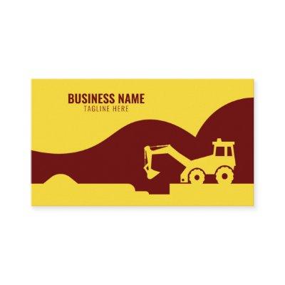 Modern Yellow & Maroon Tractor Silhouette Building