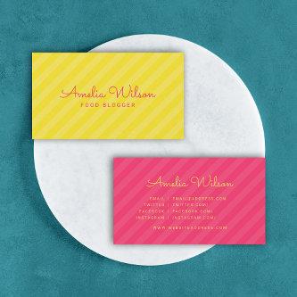 Modern Yellow & Pink Stripes Pattern Social Media