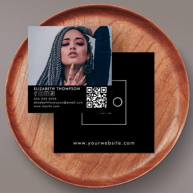 Modern Your Logo QR Code Trendy Social Media Photo Square
