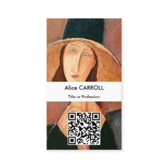 Modigliani - Jeanne Hebuterne Large Hat - QR Code