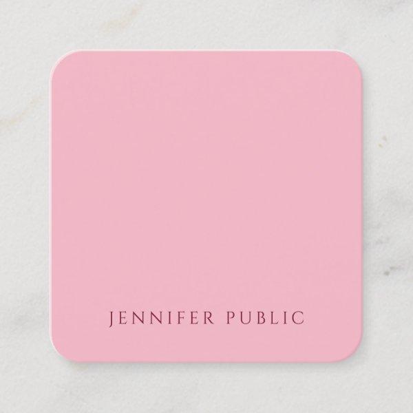 Modish Pale Pink Modern Minimalist Template Luxury Square