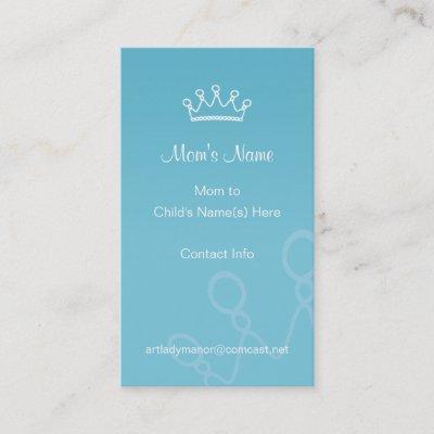 Mommy Calling Card - Blue Crown