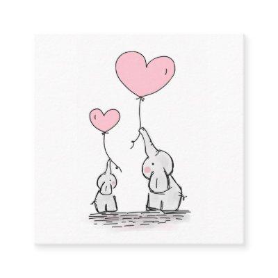 Mommy Calling Card Cute Elephants