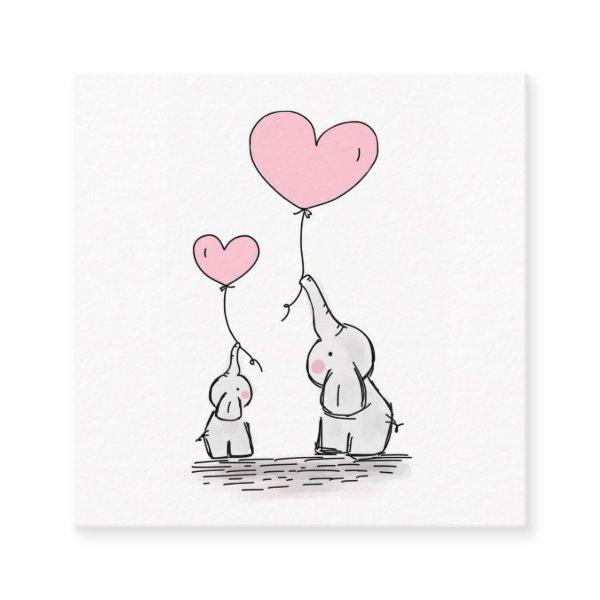 Mommy Calling Card Cute Elephants