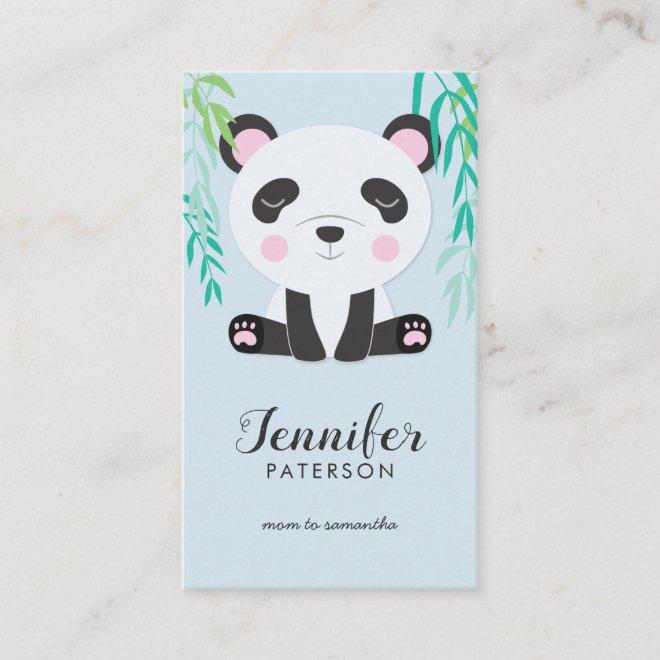 Mommy Calling Card Cute Panda Bear Bamboo