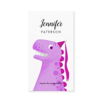 Mommy Calling Card Pink Dinosaur Princess