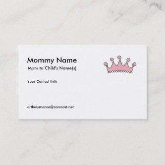 Mommy Calling Card - Pink Tiara