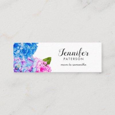 Mommy Calling Card | Watercolor Floral Hydrangea