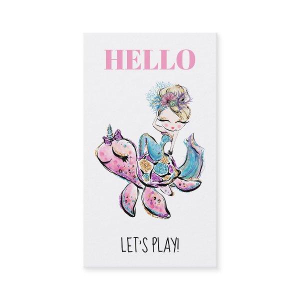 *~* Mommy Card - HELLO Play Date Glitter Mermaid