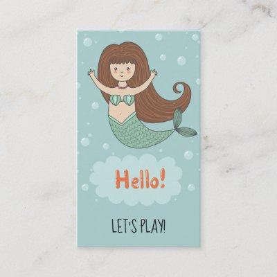*~* Mommy Card - Play Date Card Mermaid Starfish