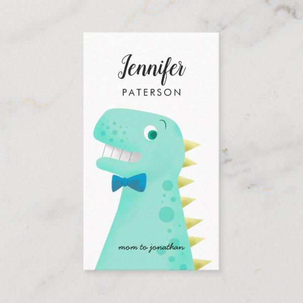 Mommy Contact Card Cool Dinosaur Green