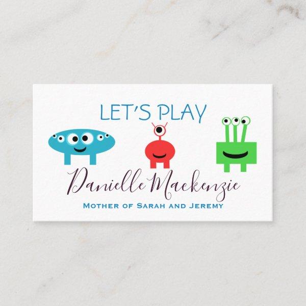 Mommy Play Date Playdate Business Calling Cards