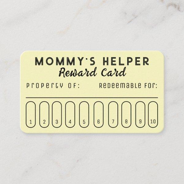 Mommy's Helper Reward Card
