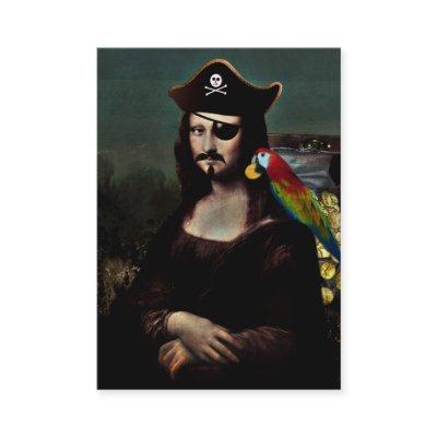 Mona Lisa Pirate Captain With Mustache