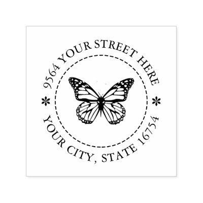 Monarch Butterfly,Custom Address  Self-inking Stam Self-inking Stamp