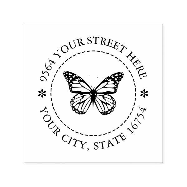 Monarch Butterfly,Custom Address  Self-inking Stam Self-inking Stamp
