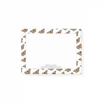 Monarch Butterfly Elegant Pattern Add Your Name Post-it Notes