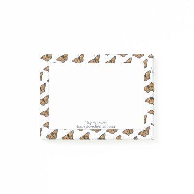 Monarch Butterfly Elegant Pattern Add Your Name Post-it Notes