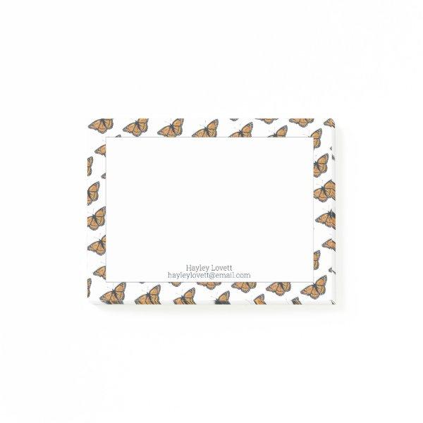 Monarch Butterfly Elegant Pattern Add Your Name Post-it Notes