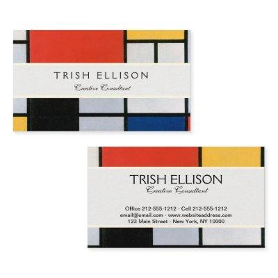 Mondrian Composition Red Yellow Blue Black