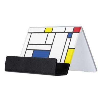 Mondrian Minimalist Geometric De Stijl Modern Art Desk  Holder