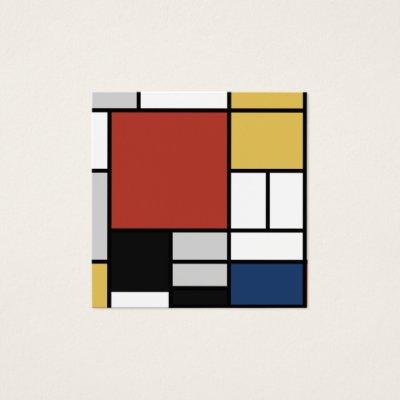 Mondrian Painting Red Plane Yellow Black Gray Blue