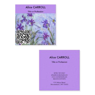 Monet - Lilac Irises / Iris Mauves - QR Code Square