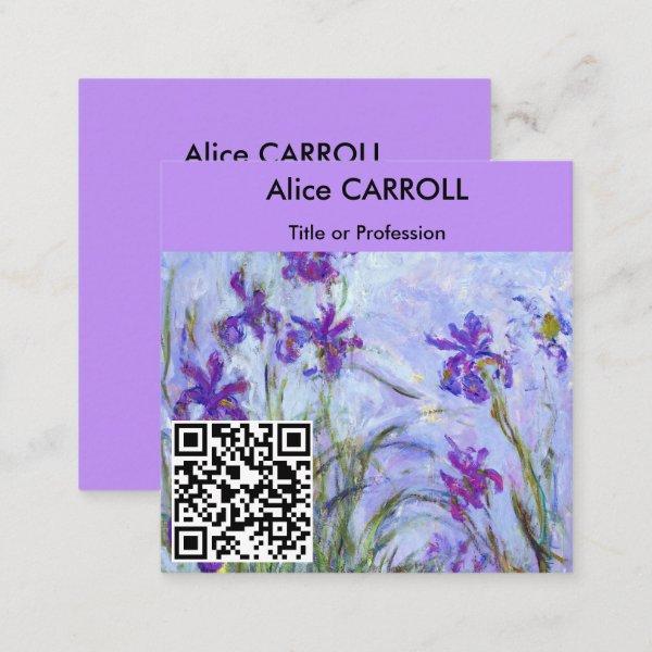 Monet - Lilac Irises / Iris Mauves - QR Code Square