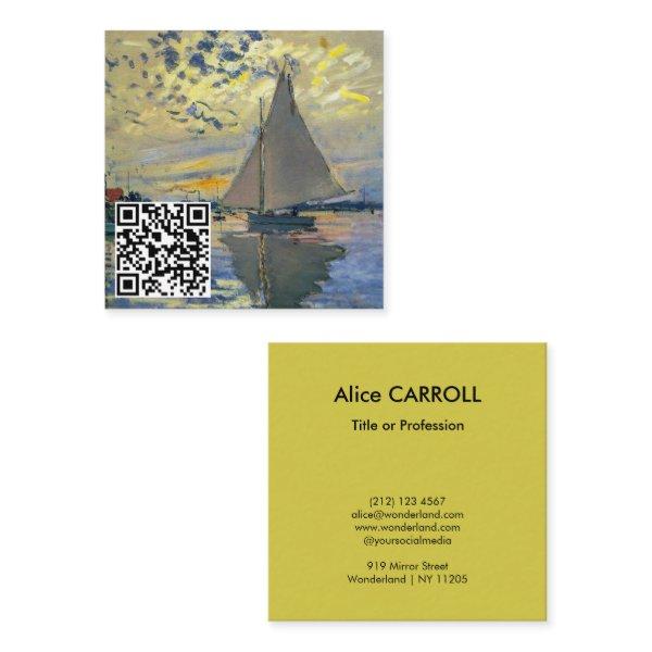 Monet - Sailboat, Le Petit-Gennevilliers - QR Code Square