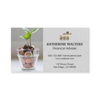 Money Bag | Change Plant | Bar Graph Logo
