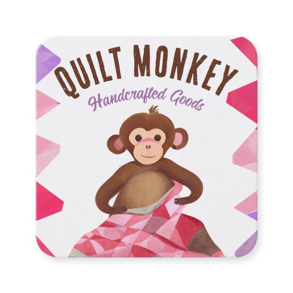 Monkey sewing quilt quilter quilting seamstress square