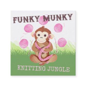 Monkey yarn knitting crochet homespun packaging square