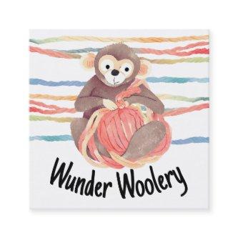 Monkey yarn knitting crochet homespun packaging square