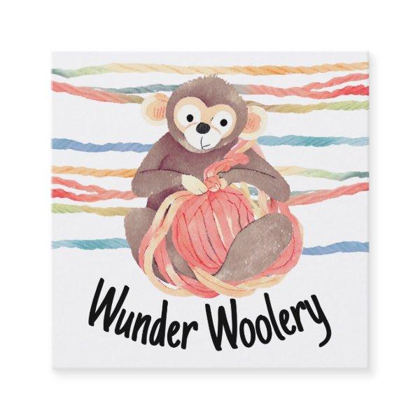 Monkey yarn knitting crochet homespun packaging square