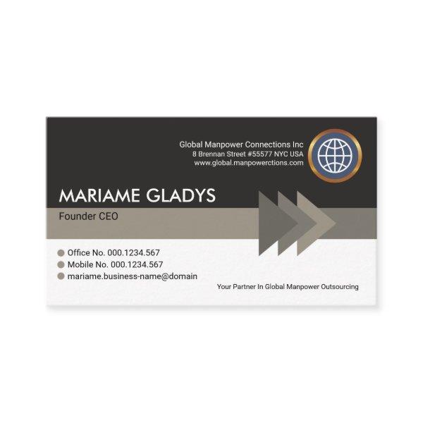 Monochromatic Grey Arrowheads Stripe Founder CEO