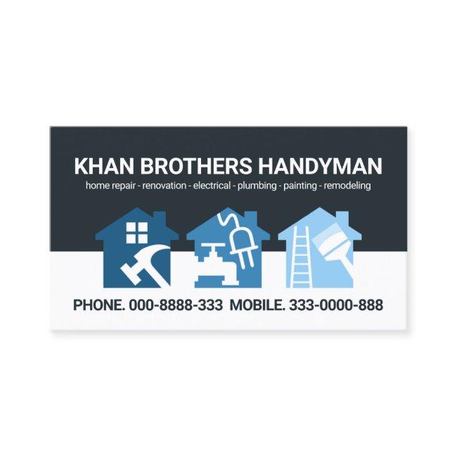 Monochrome Blue Layers Handyman Home Tools