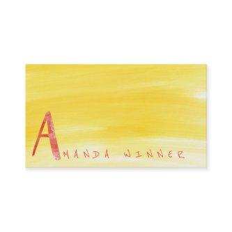 Monogram A Minimalism Lemon Watermelon Aquarelle