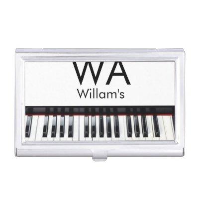 Monogram add initial letter name text piano music   case