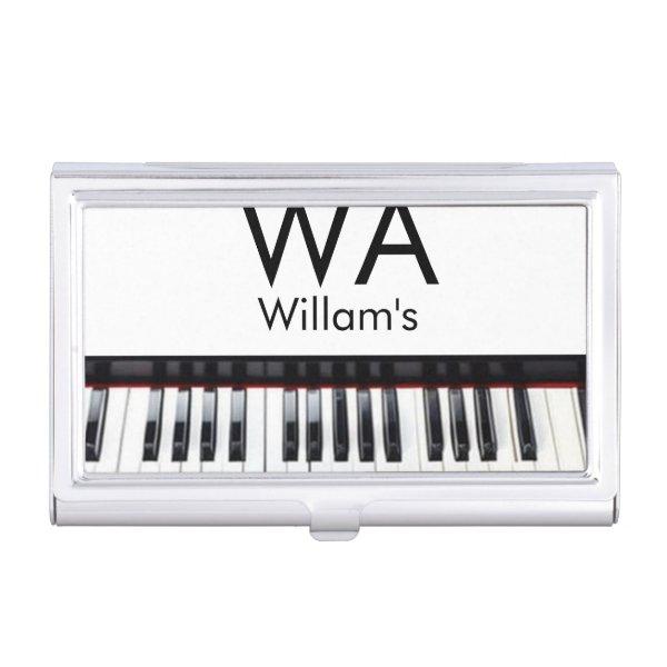 Monogram add initial letter name text piano music   case