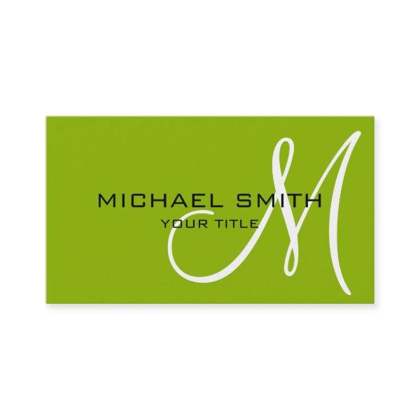 Monogram Apple green color background