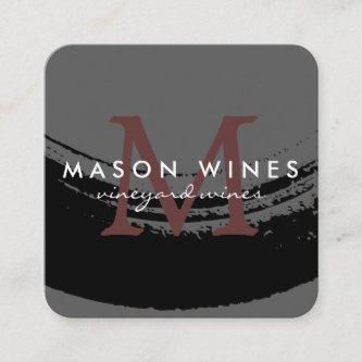 Monogram Artistic Brushed Wine Glass Square