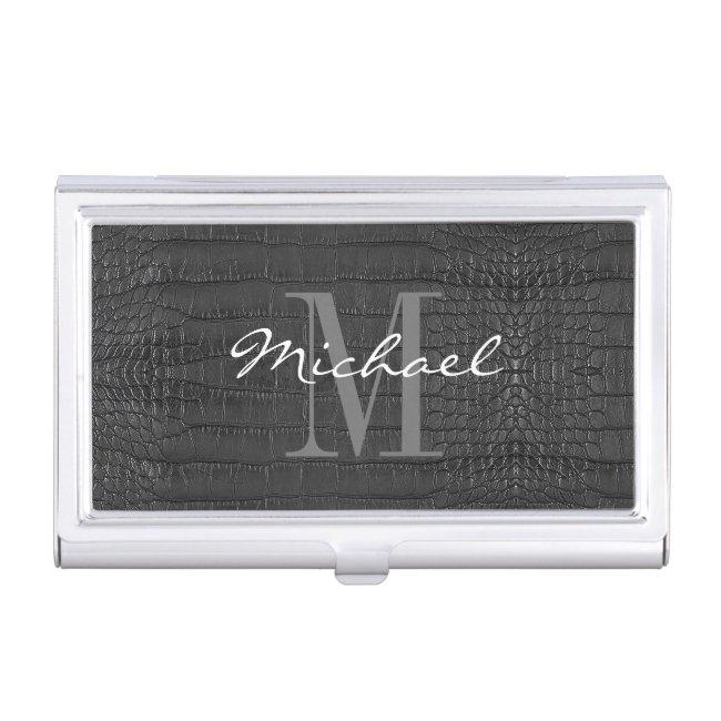 Monogram Black Alligator Texture Print Case
