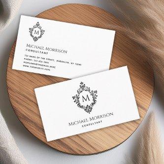 Monogram Black and White Initial in Vintage Crest