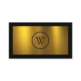 Monogram Black Chalkboard Gold Foil Simple Modern