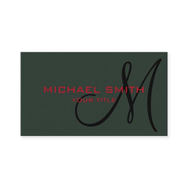Monogram Black green color background