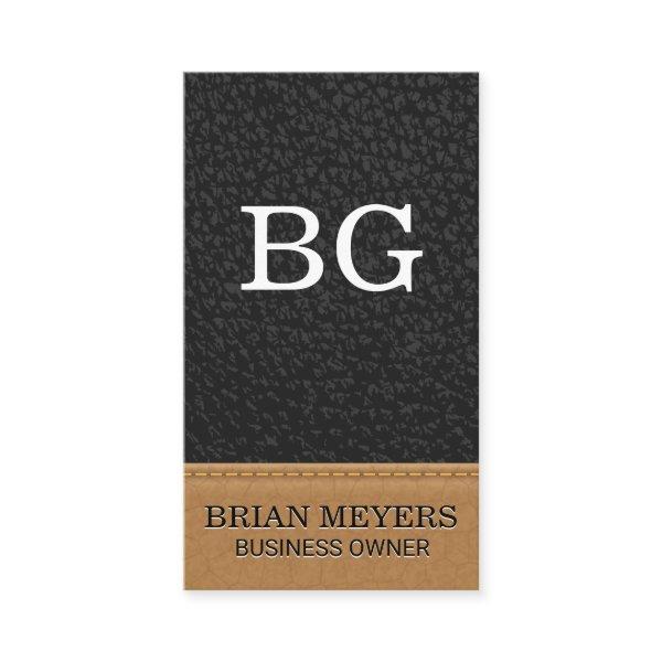 Monogram Black Leather | Stitched